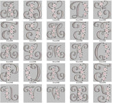 Elegant Rose Alphabet Embroidery Pack – Romantic Monogram Letters from A to Z - FineryEmbroidery